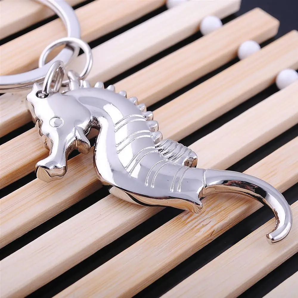 Neuer süßer Metall-Seepferdchen-Schlüsselanhänger für Damen, modische Geschenke für Geschäftsleute, beliebter Schlüsselring für Männer, Schmuck-Schlüsselhalter, Großhandel – Detail 3