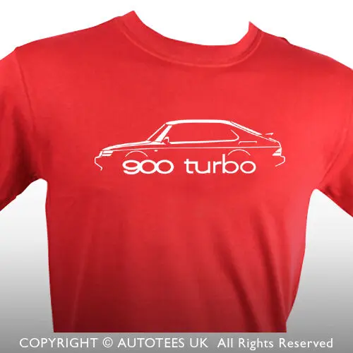 Saab 900 Turbo Classic Car T-Shirt - Autotees Summer Fashion Teen Male Short Sleeve Pattern O-Neck Hipster T Shirt Custom