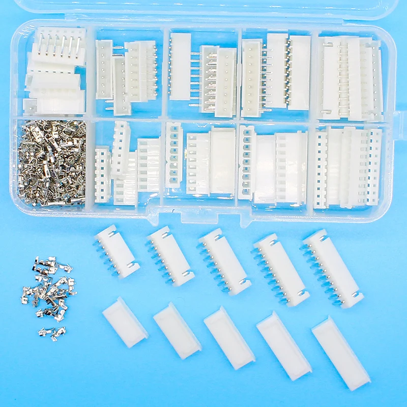 25 sets Kit in box 6p 7p 8p 9p 10 pin Right angle 2.54mm Pitch Terminal / Housing / Pin Header Connector Wire Connectors XH Kit