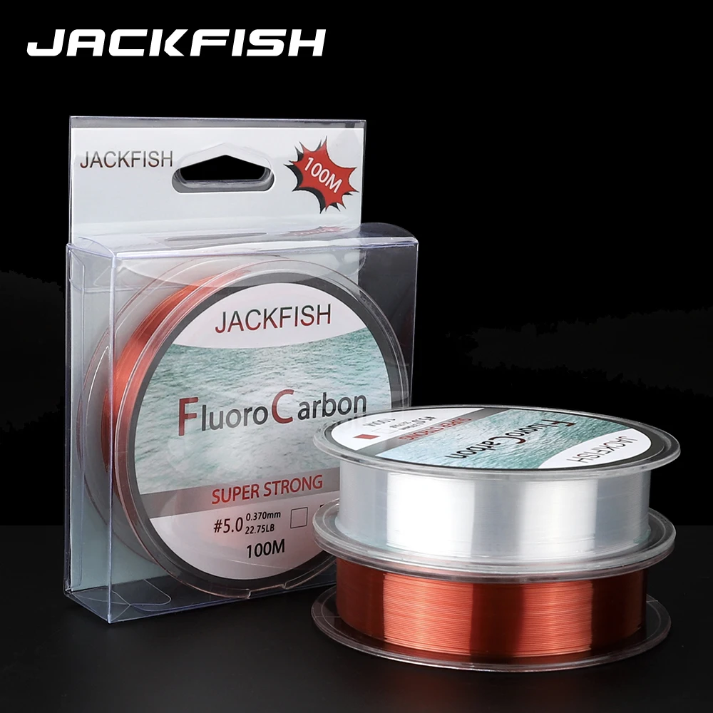 

JACKFISH, 100 м, фторуглеродная рыболовная леска 5-30 анг. Фунт., прочная прозрачная леска для поводка бренда