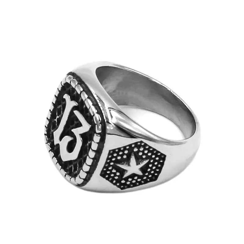 Wholesale Number 13 Ring Motor Biker Ring Stainless Steel  Punk Fashion Biker Men Ring