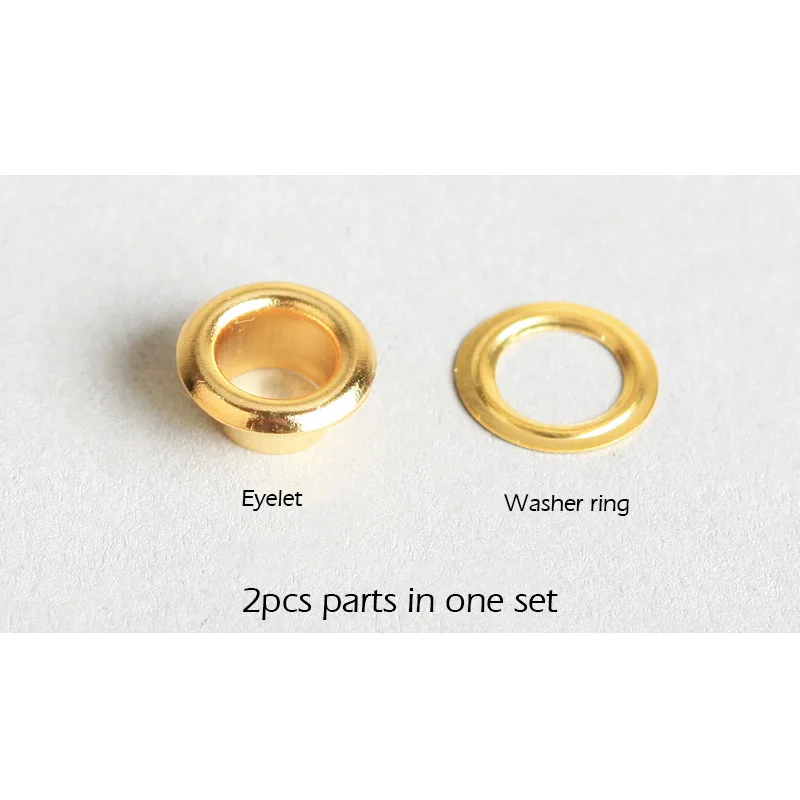 WUTA 100set Brass Eyelets with Washer Ring for Leathercraft DIY Scrapbooking Shoes Belt Cap Bag Tags Clothes 3mm 4mm 5mm 6mm 8mm