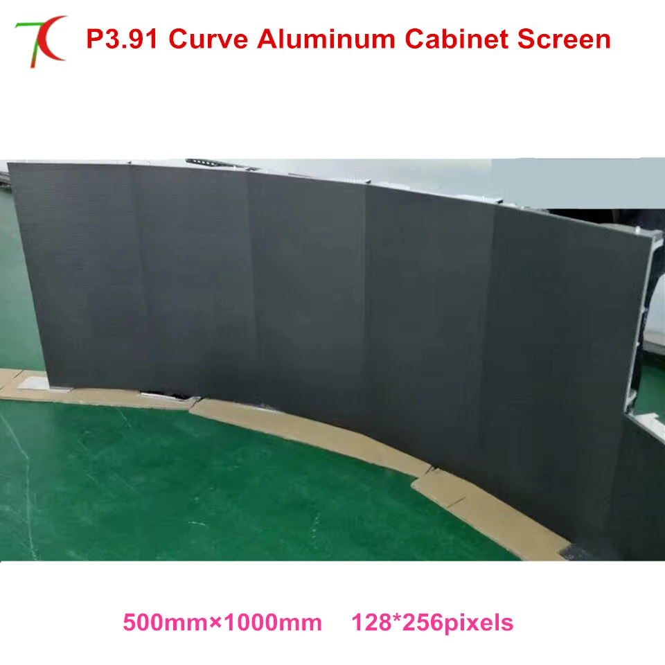 Curve display  P3.91 500*1000mm indoor full color aluminum cabinet rental screen 128*256 Cabinet Resolution