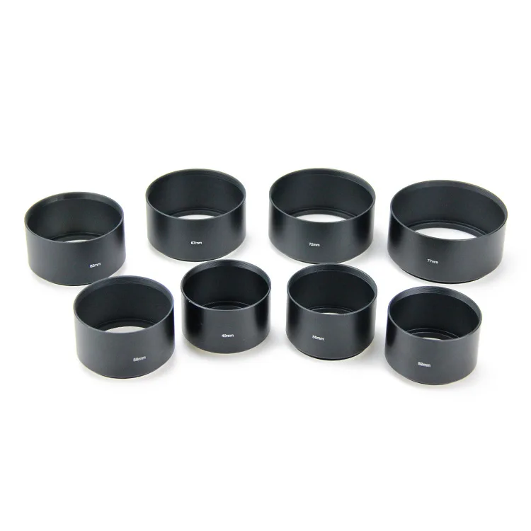 المعادن تيلي عدسة هود 37 مللي متر 39 مللي متر 40.5 مللي متر 43 مللي متر 46 مللي متر المسمار في تليفوتوغرافي أنبوبي Lente حماية لكانون نيكون سوني أوليمبوس DLSR