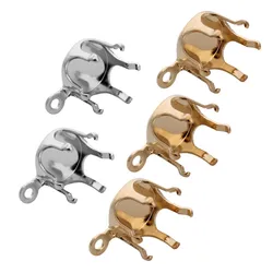 30-100pcs/Lot Copper Gold Silver Color Blank Claw Setting Base Clasps 5 6 8 10 12 mm Rhinestone Beads DIY Pendant Findings F5300