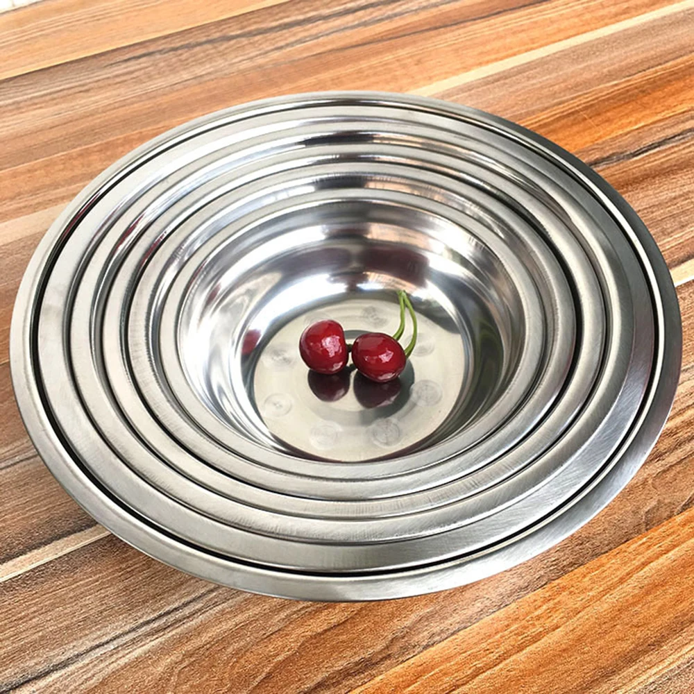 1Pc Stainless Rice Bowl 6 Sizes 14-24cm Stainless Steel Mixing Bowl For Kitchen Boll Restaurant Dinner Soup Bol Inox Korean