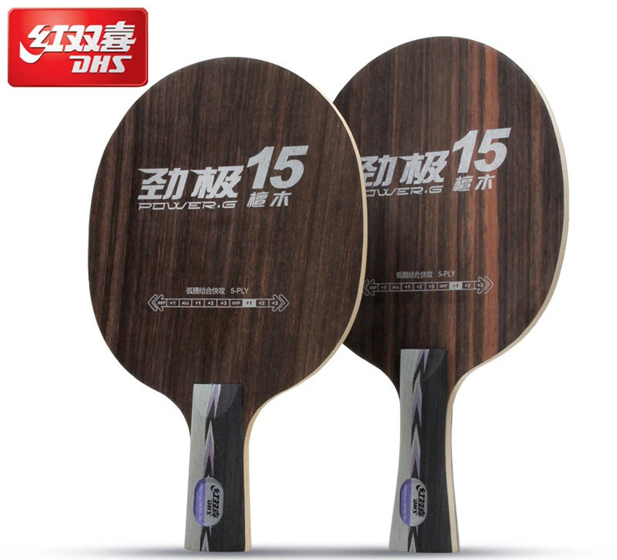 DHS Table tennis blade Power-G 15 PG15 pure wood 5 ply ebony racket ping pong bat paddle tenis de mesa