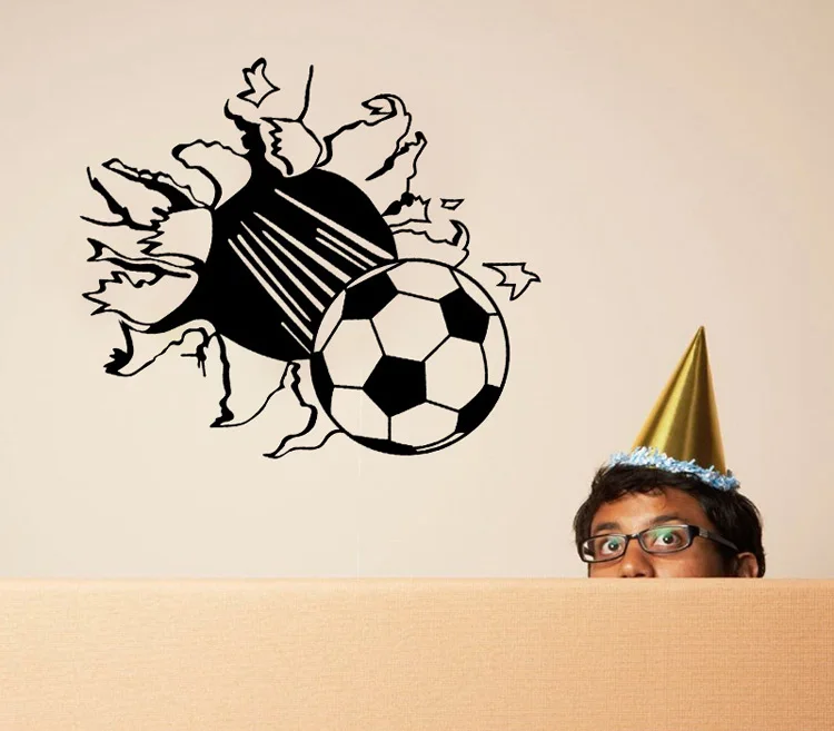 Geschnitzter Fußball-Wandaufkleber für Kinderzimmer, Jungenzimmer, Schlafzimmerdekoration, Wandbild, Heimdekoration, Kreative Tapeten, Sport-Aufkleber – Detail 6