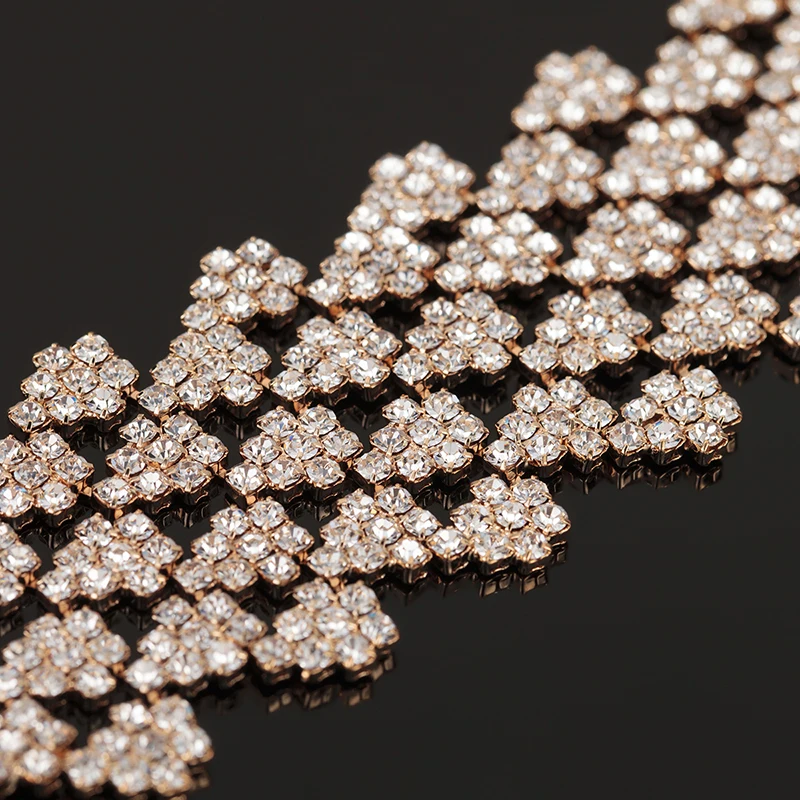 YFJEWE Luxury Rhinestone Crystal Bridal Wedding Accessories Jewelry Fashion Charm Bracelets & Bangles for Women Wholesale B148