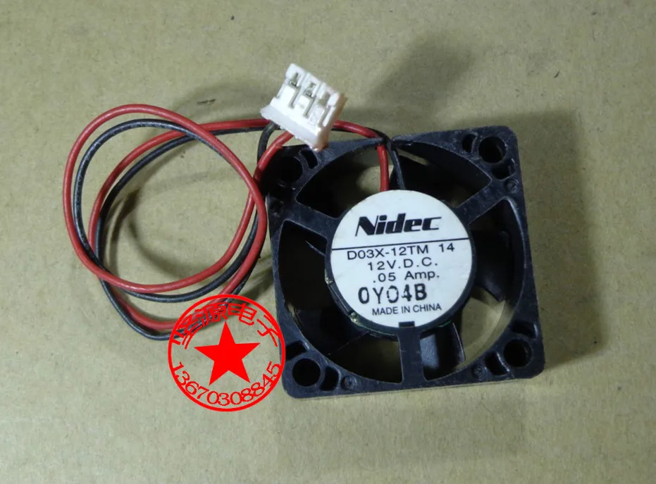 

Nidec D03X-12TM 14 DC 12V 0.05A 30x30x10mm 2-wire Server Cooling Fan