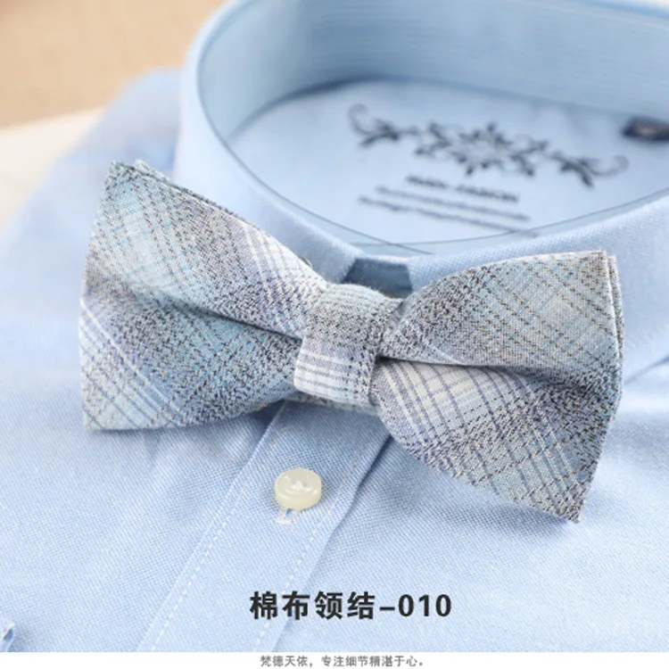 Brand New Mens Fashion Bright Bowtie Check 100% Cotton Soft Striped Double Fracture Butterfly Men Bow Ties Designer Cravat