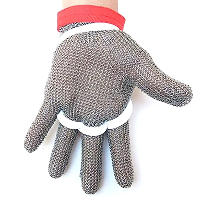 NMSafety High Quality 100% Stainless Steel Ring 304 Cut Resistant Butcher Protective Mesh Meat Gloves