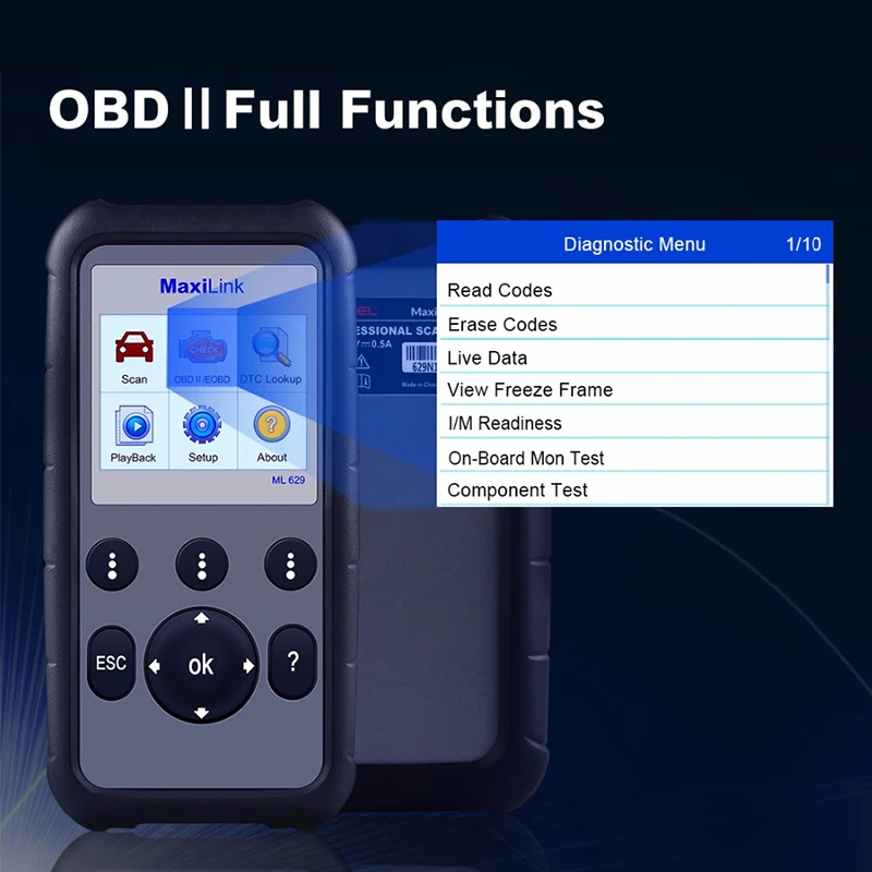 Autel ML629 OBD2 Scanner Automotive Car Diagnostic Tools 4 Systems Full obd2 Diagnostic Tool Professional Code Reader