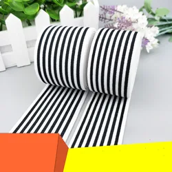 (3 size) Black and white stripe jacquard elastic Wedding Party Ribbon DIY handmade Gift Wrapping Christmas Decoration 2 meters