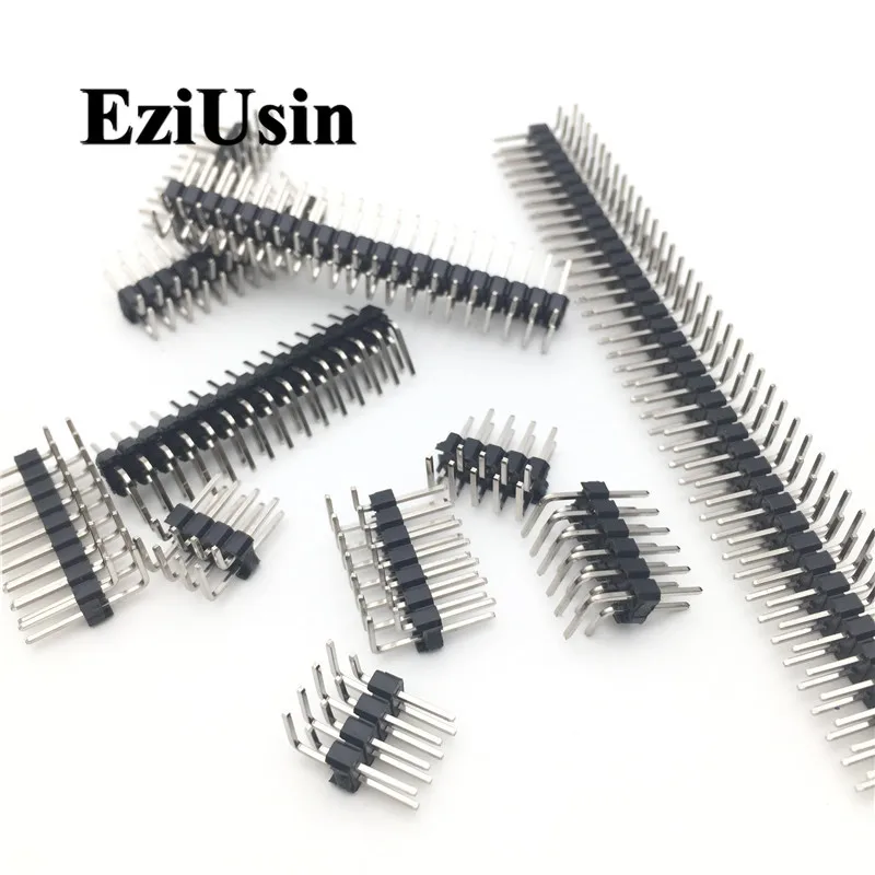 R/A 2.54Mm Dubbele Rij Rechte Hoek Mannelijke Breakaway Pcb Board Pin Header Connector Pinheader 2*3/4/10/12/15/40Pin Voor Arduino