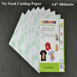 (A4 * 40pcs) pas besoin de papier de coupe avec le laser Prquinze transfert de chaleur papier d'impression pour vêtement lumière document (8.3*11.7 pouce) TL-150M