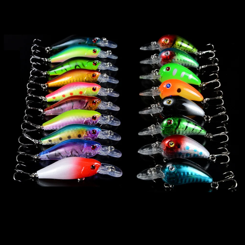 18pcs/Set Fishing Lures Mixed Minnow Lure Crank Bait Mix 18 Color Bass Crankbait Wobbler Artificial Fishing  Tackle