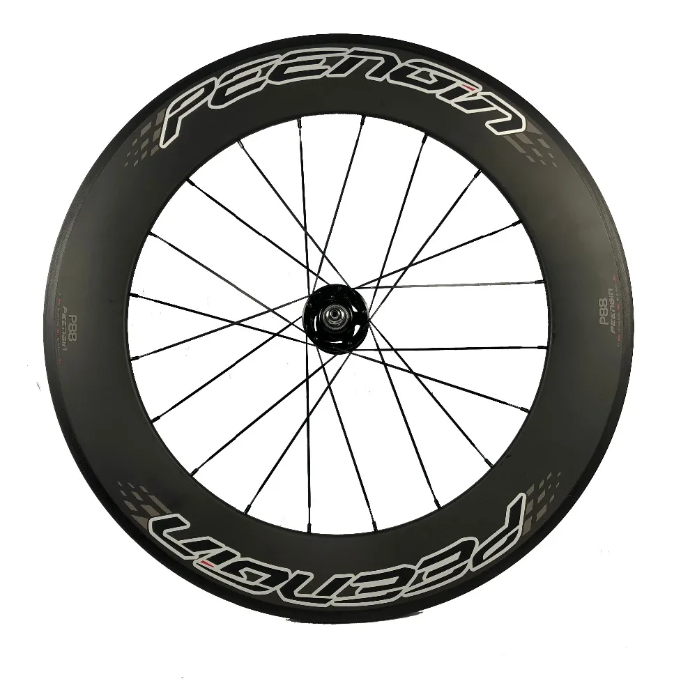 Carbone Track Bike Wheelset 23mm Width 88mm Carbon Rim Fixed Gear Single Speed Clincher Wheel With Aero FJH/Pillar PSR1423 Spoke