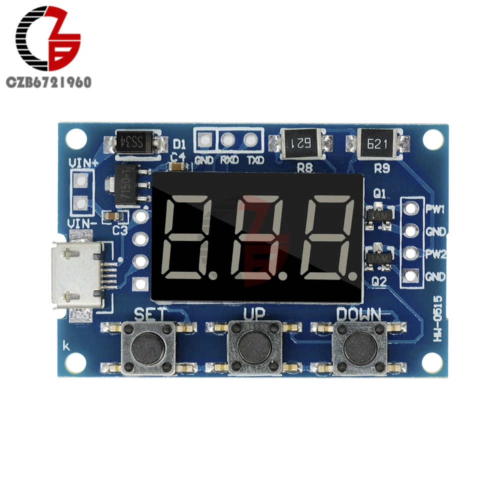 Micro USB DC 2CH Adjustable PWM Signal Generator Duty Cycle Pulse Frequency Module Digital LED Display Tube DC 5V 12V 24V DIY