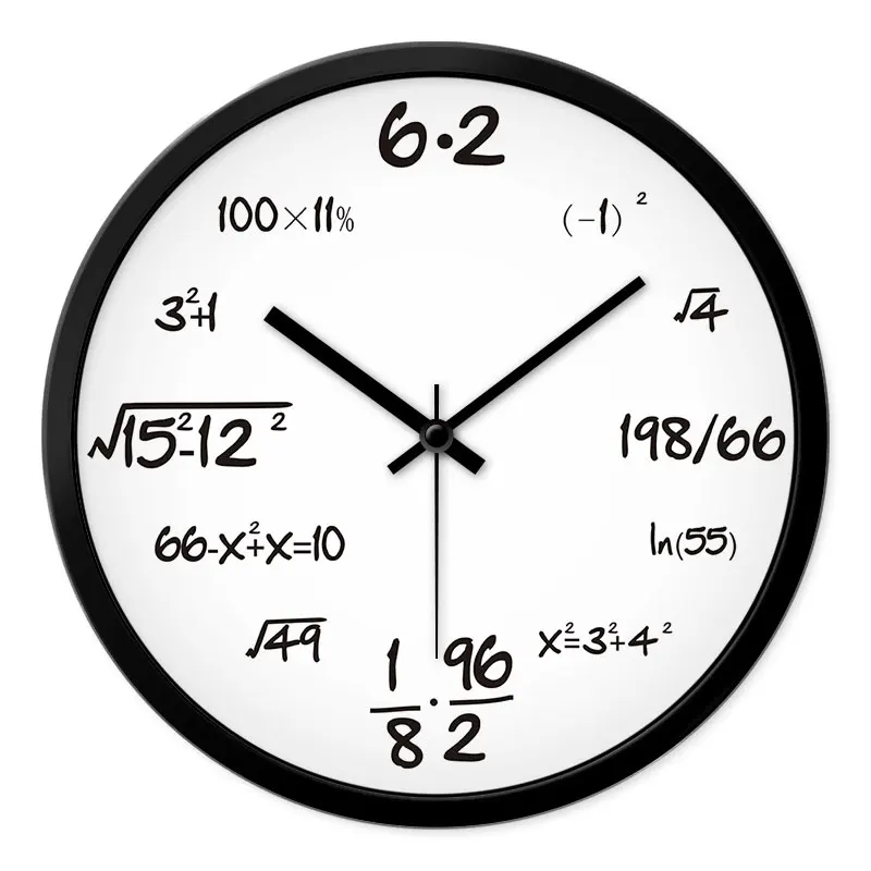 Fun math function theme decoration wall clock Creative mathematics element classroom wall clock