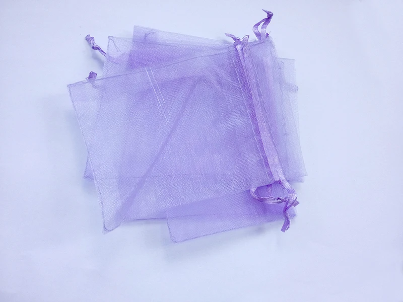 1000pcs 13*18 Purple gift bags for jewelry/wedding/christmas/birthday Organza Bags with handles Packaging Yarn bag