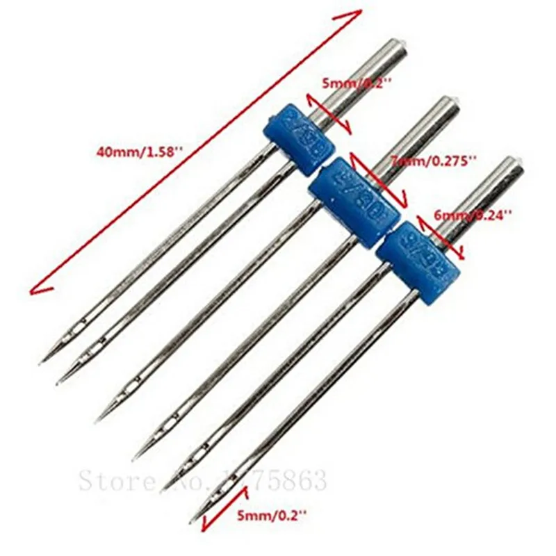 Hot sell Sewing Accessories Double Needle Size 2.0/90, 3.0/90, 4.0/90 Sewing Machine Needles Pins