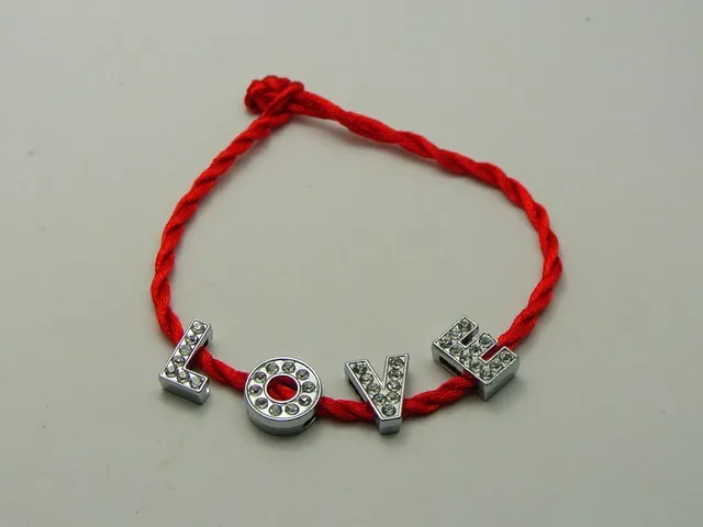 50 Braided Lucky Red String Rope Cord Bracelet 21cm for Charm