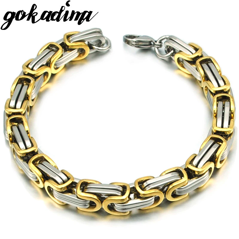 Gokadima men bracelet byzantine stainless steel links & chains Bracelets for man new pop jewelry  WB245