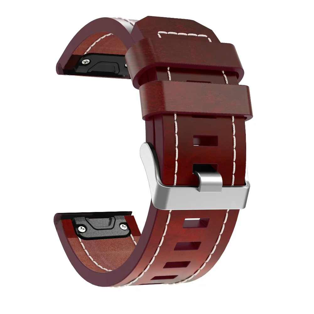 Nova pulseira de relógio de pulso de couro fácil ajuste rápido pulseira cinto 26mm para garmin fenix 3/fenix 5x 5x plus pulseira de relógio inteligente