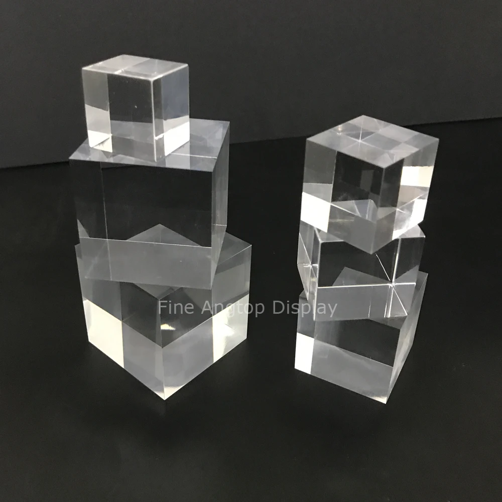 Acrylic Display Block Platform Modern Fine Exhibition Jewelry Earring Rings Bracelets Stands Figure Art Store Gallery Trade Show