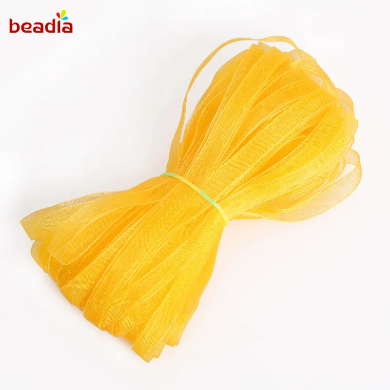 Wholesale 20 yards/bag 6mm Organza Ribbon For Wedding Gift Wrapping Decoration Christmas Ribbons