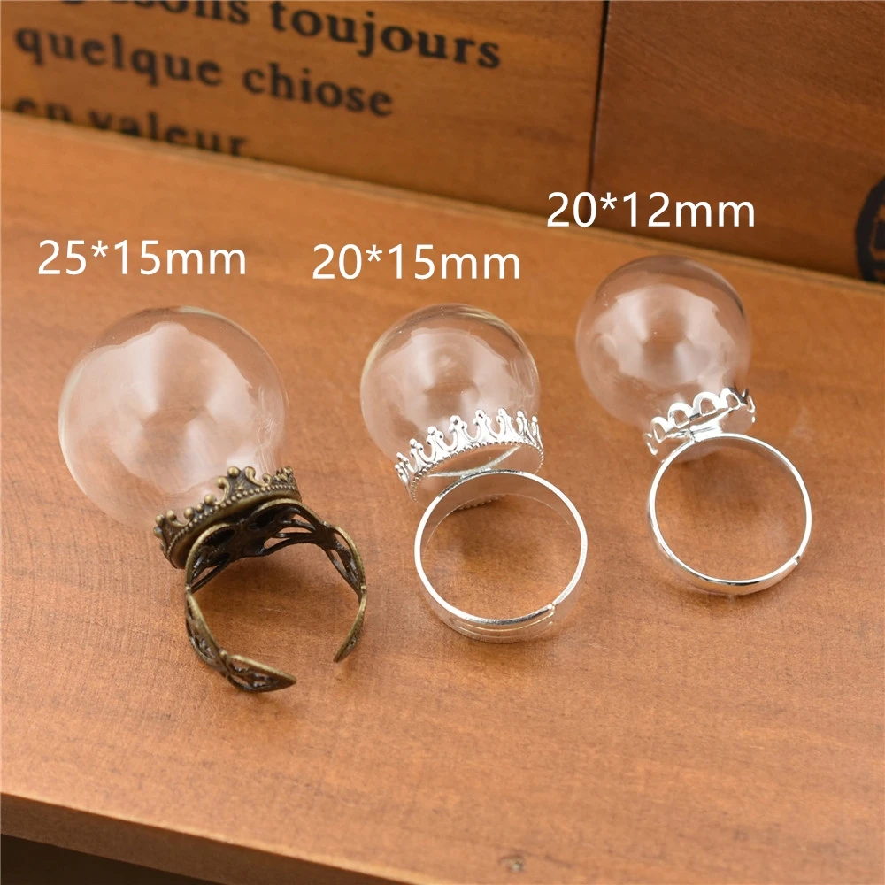 Anillo de globo de cristal, Base de ajuste de anillo de botella de vidrio, accesorios de materiales hechos a mano, 2 uds.