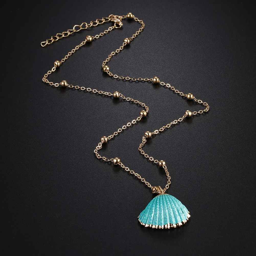 Bohemia Conch Pendant Collier Necklace for Women Girls Natural Shell Necklace Summer Sea Beach Gift Necklaces Cowrie Jewelry