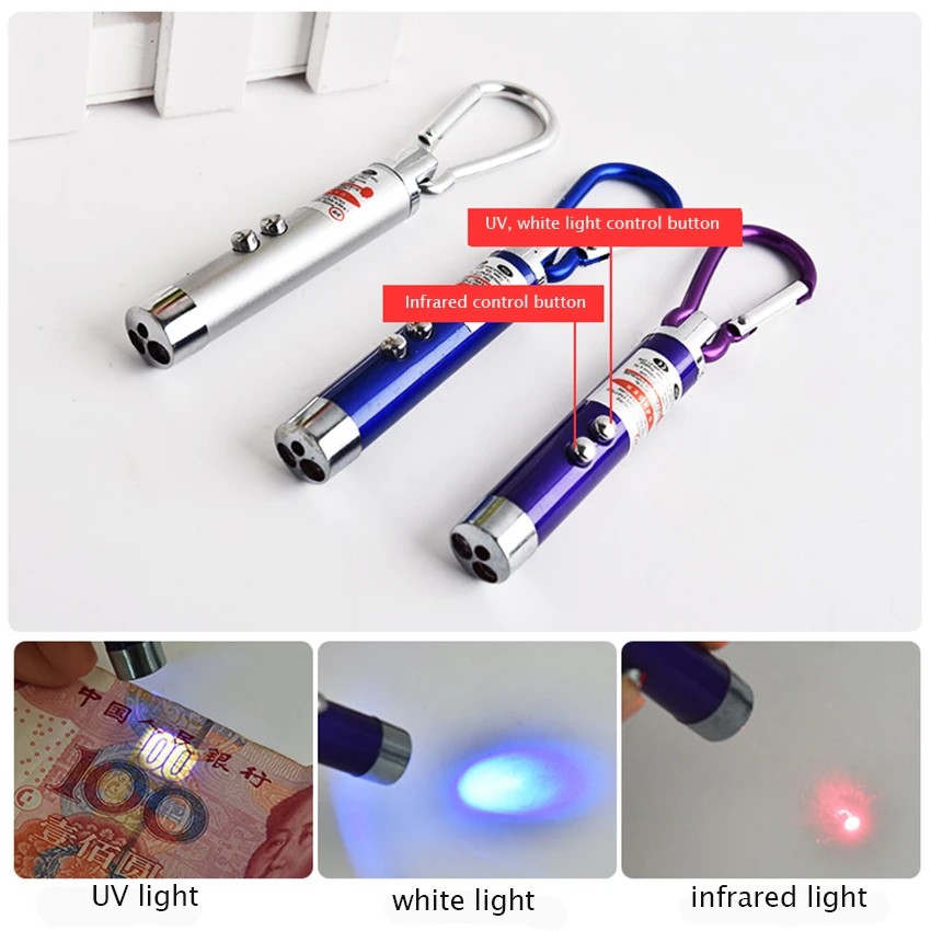 Small LED Flashlight Portable Hard flashlight White/ Infrared Light Emergency flashlight Keychain Outdoor/Camping Tool фонарик