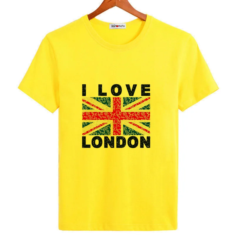 British flag printing tshirt I LOVE LONDON popular trendy shirts brand new fashion t-shirt hip hop tees