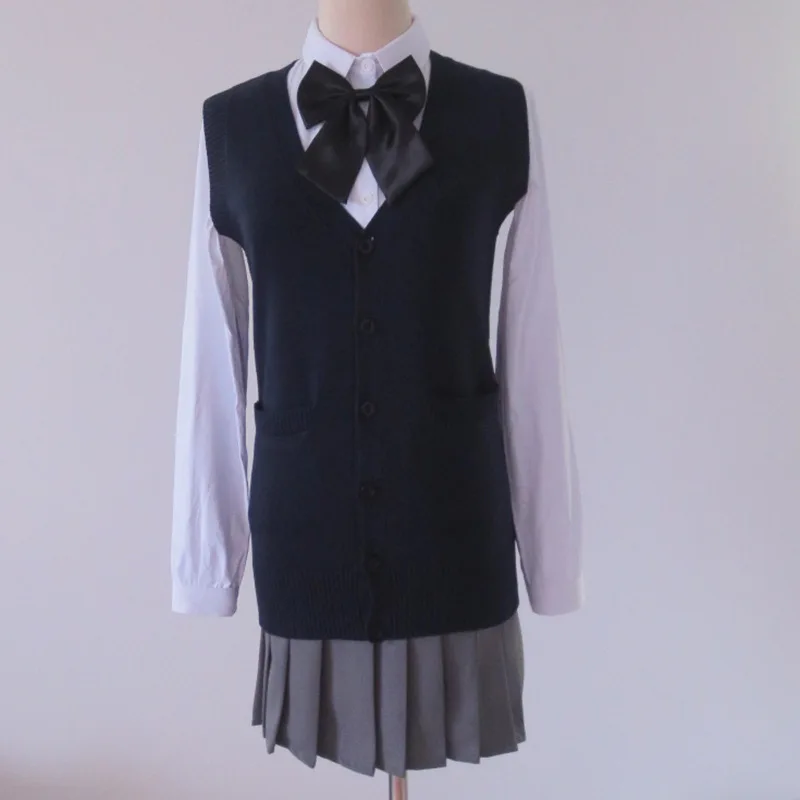 Japanese JK V-neck sleeveless cardigan vest sweater