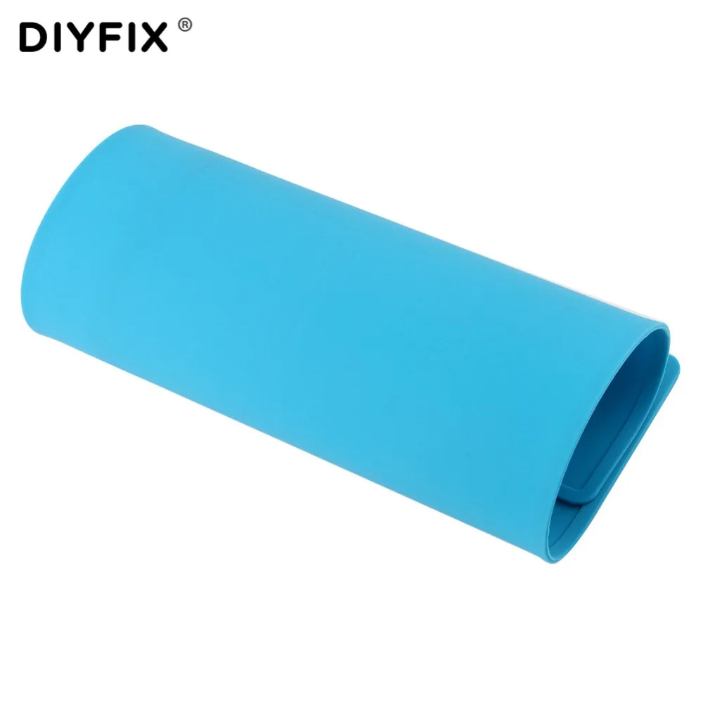 DIYFIX 31x21cm لوحة عزل حراري من السيليكون حصيرة مكتبية منصة صيانة لمحطة إصلاح لحام بغا مع موقف المسمار