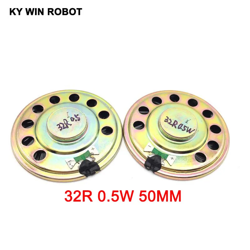 2pcs/lot New Ultra-thin speaker 32 ohms 0.5 watt 0.5W 32R speaker Diameter 50MM 5CM thickness 9MM