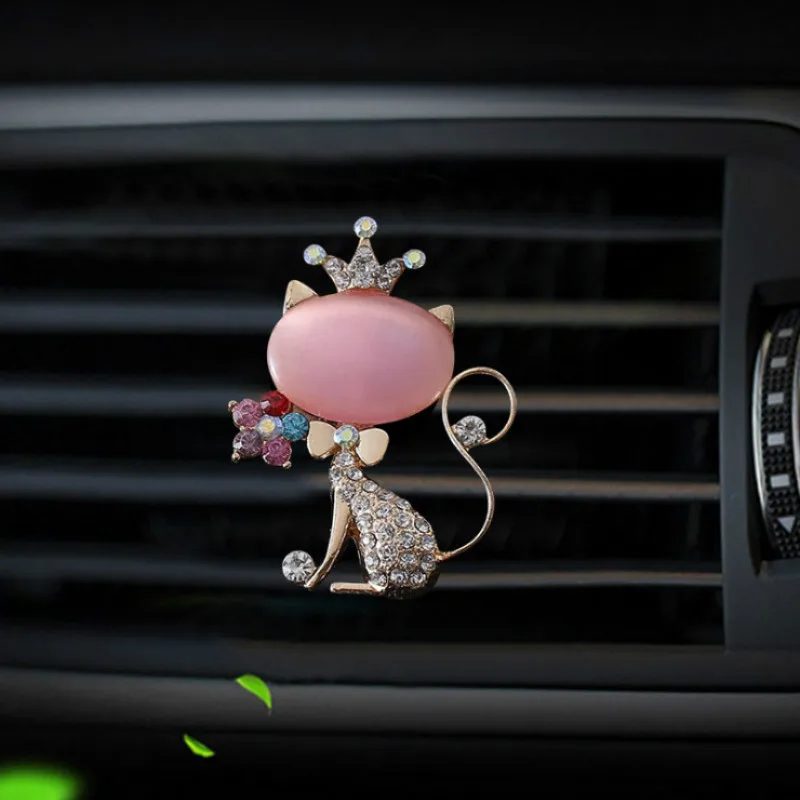 Crystal Diamond Alloy Bling Crown Fox Queen Air Freshener Automobiles Interior Decoration Air Vent Perfume Clip Accessories