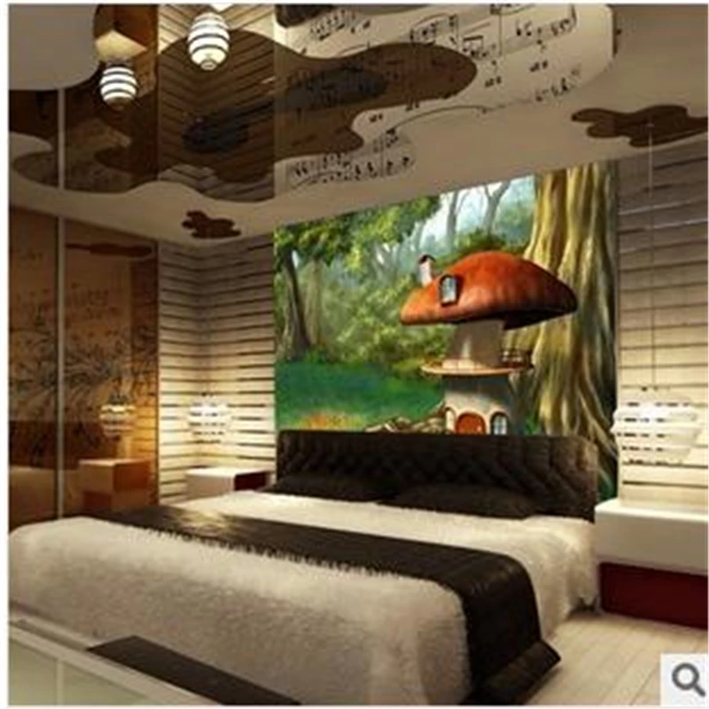 Beibehang Hutan 3D Kain Sutra Sofa Kamar Tidur TV Latar Belakang Wallpaper Mural Wallpaper untuk Ruang Tamu Papel De Parede Infantil