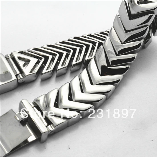 Hot Amazing Arrow Design Shiny Tone Mens Bracelet Polishing Solid 316L Stainless Steel Bangle Biker Jewelery