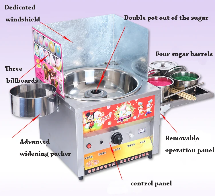 Gas Cotton Candy Machine Commercial Large Capacity Cotton Candy Maker Various Floss Spun Sugar Machine LP-H1