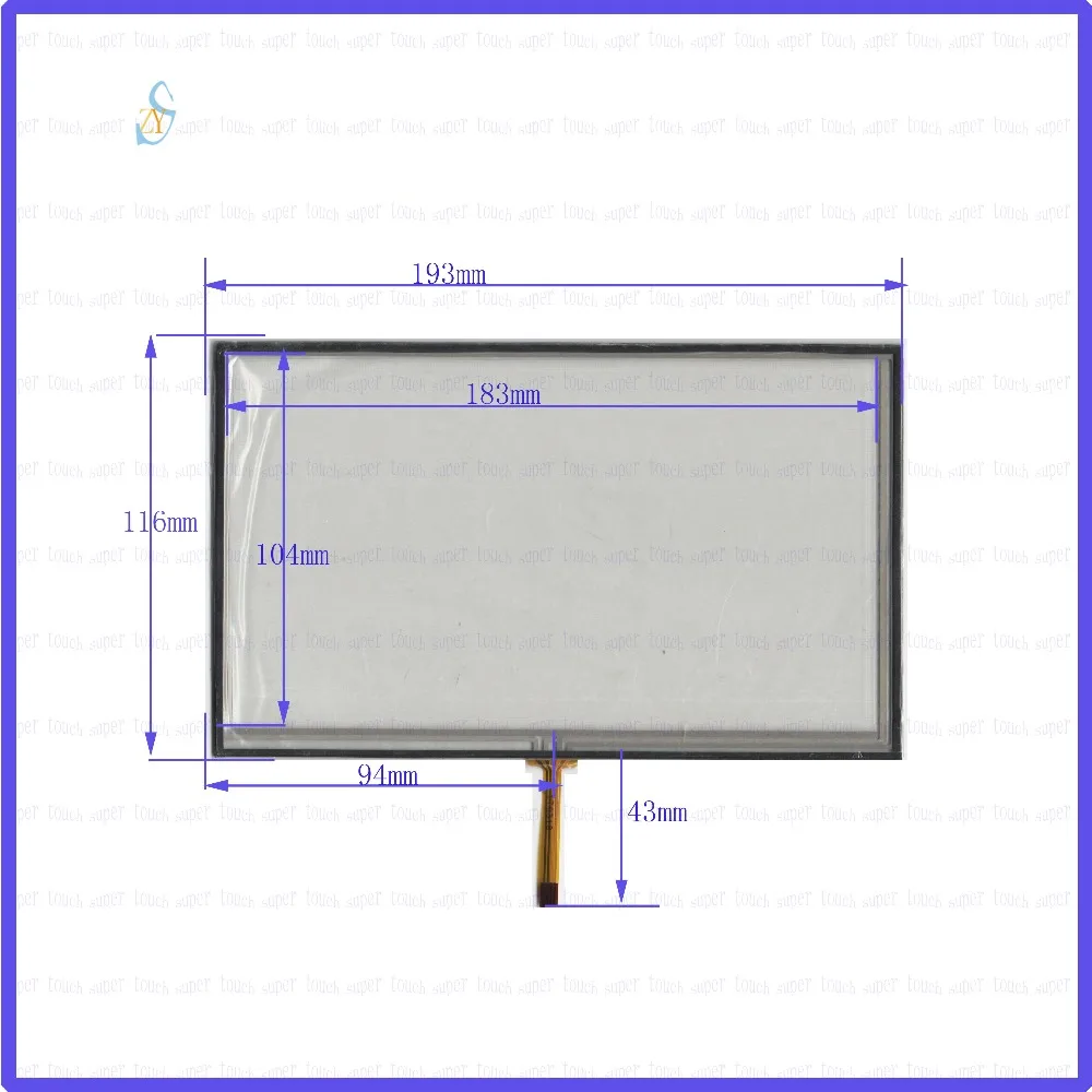 

ZhiYuSun 193mm*116mm 8inch 4-wire resistive touch panel for Car DVD, 193*116 this is compatible for AT080TN64 display