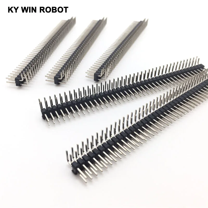 10 pz/lotto 90 gradi 2.54mm 2 x40p connettore maschio Pin ad ago curvo a doppia fila