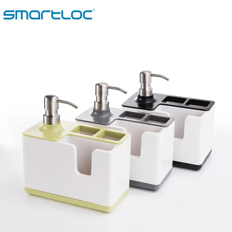 Smartloc Plastic Hand Liquid Soap Dispenser Pump Bathroom Accessories Storage Container Organizer Kitchen Sink Drain Bottle