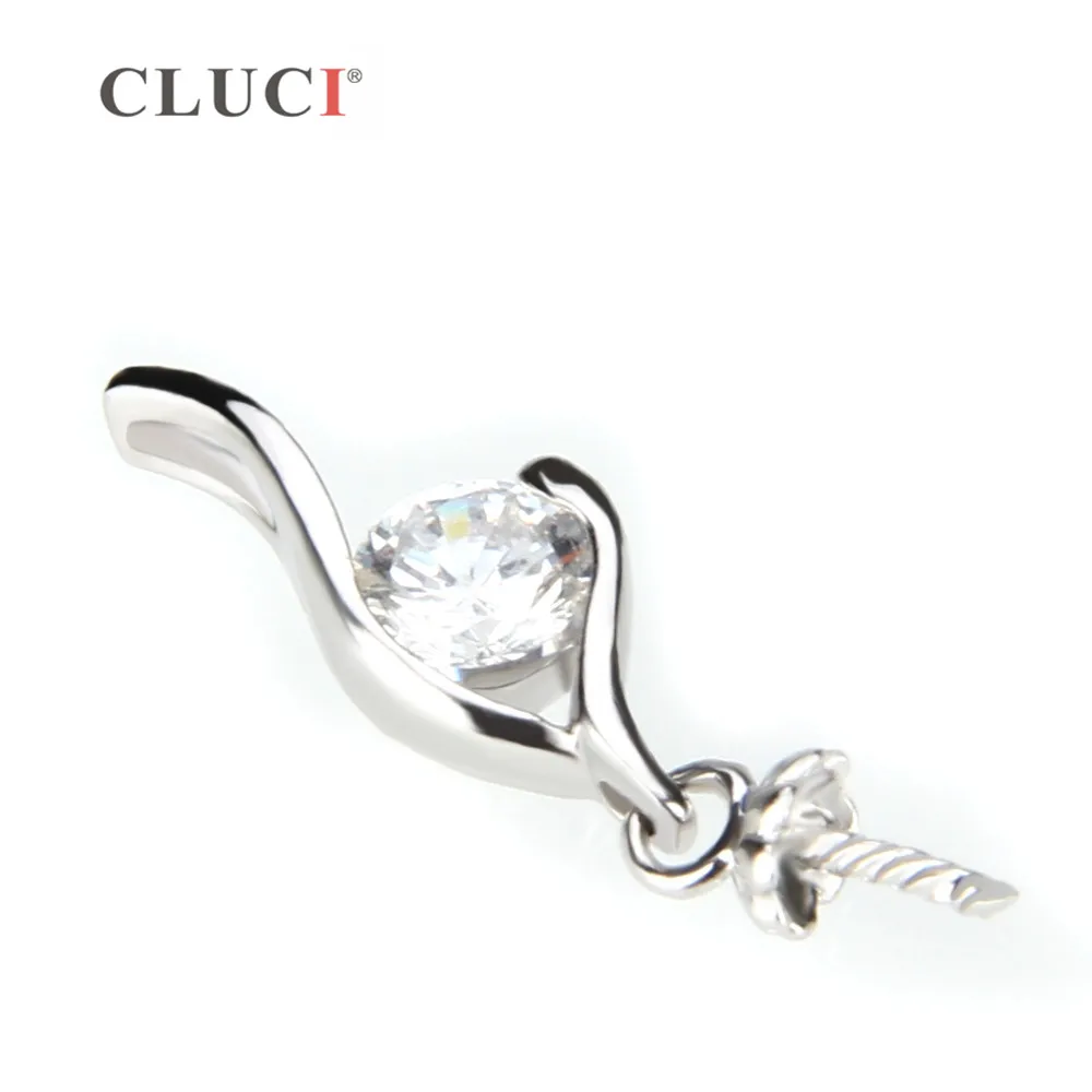 CLUCI women jewelry 925 sterling silver pendant accessory pendant fitting, can become pearl pendant , can stick pearl on SP149SB