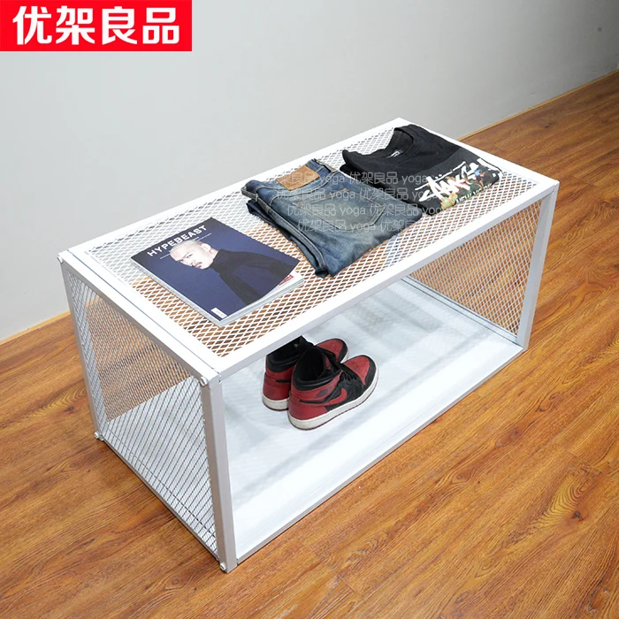 Clothing store design, high and low platform, retro display platform, display rack, bag rack, water table, window display cabine