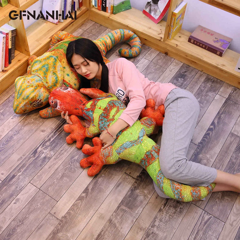 1pc 40-110cm Huge Size Real Like lizard & Chameleon Plush Toys Children Creative Simulation Animal Reptile Stuffed Pillow Gifts