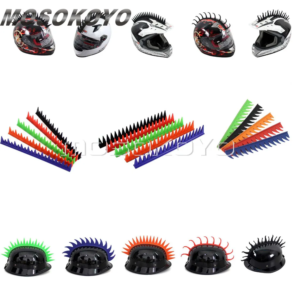 Motorcycle Modified Helmet Sticker Rubber Dirt Biker Motocross Mohawk Biker Mudguards Fender Helmets Mohawks Spikes Accessories