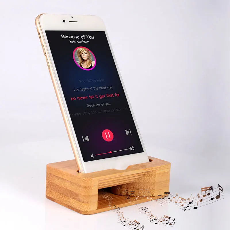 Phone Amplifier Holder For Iphone Samsung Wooden Phone Bracket For Huawei Xiaomi New Universal Desk Anti-knock Mobile Phone Dock